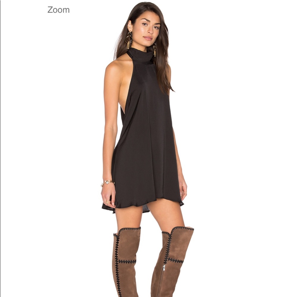 Blue life black silk dress